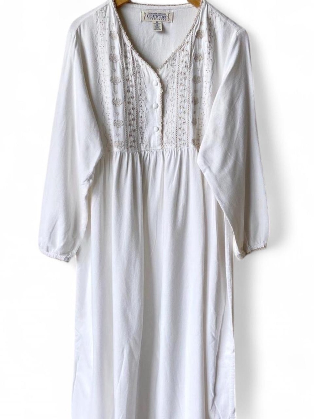 Vintage 90s Victoria's Secret Country
Lace Trim Embroidered Prairie Nightgown